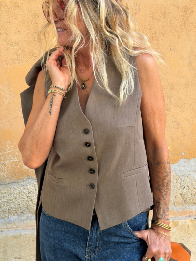 Gilet ERIS sans manche taupe