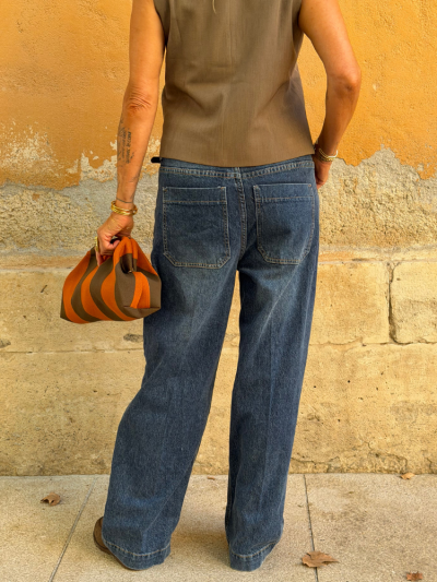 Pochette NOLAN rayé orange