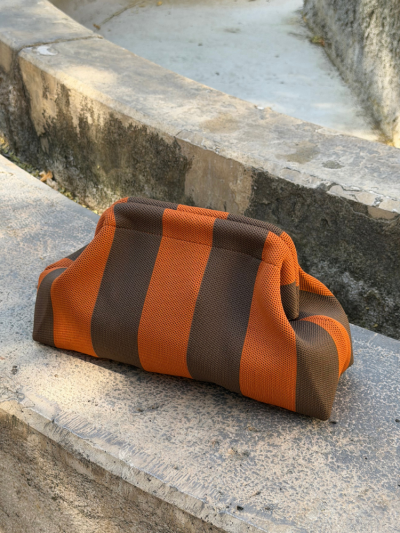 Pochette NOLAN rayé orange