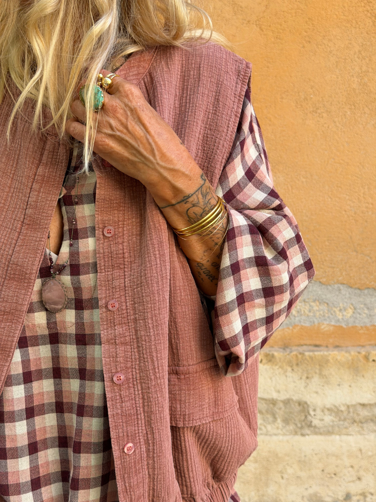 Gilet ZOE vieux rose