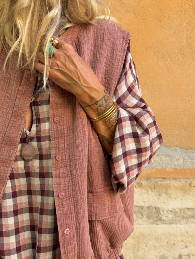 Gilet ZOE vieux rose