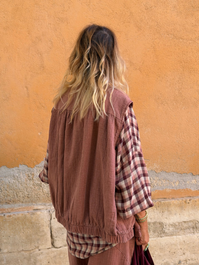 Gilet ZOE vieux rose