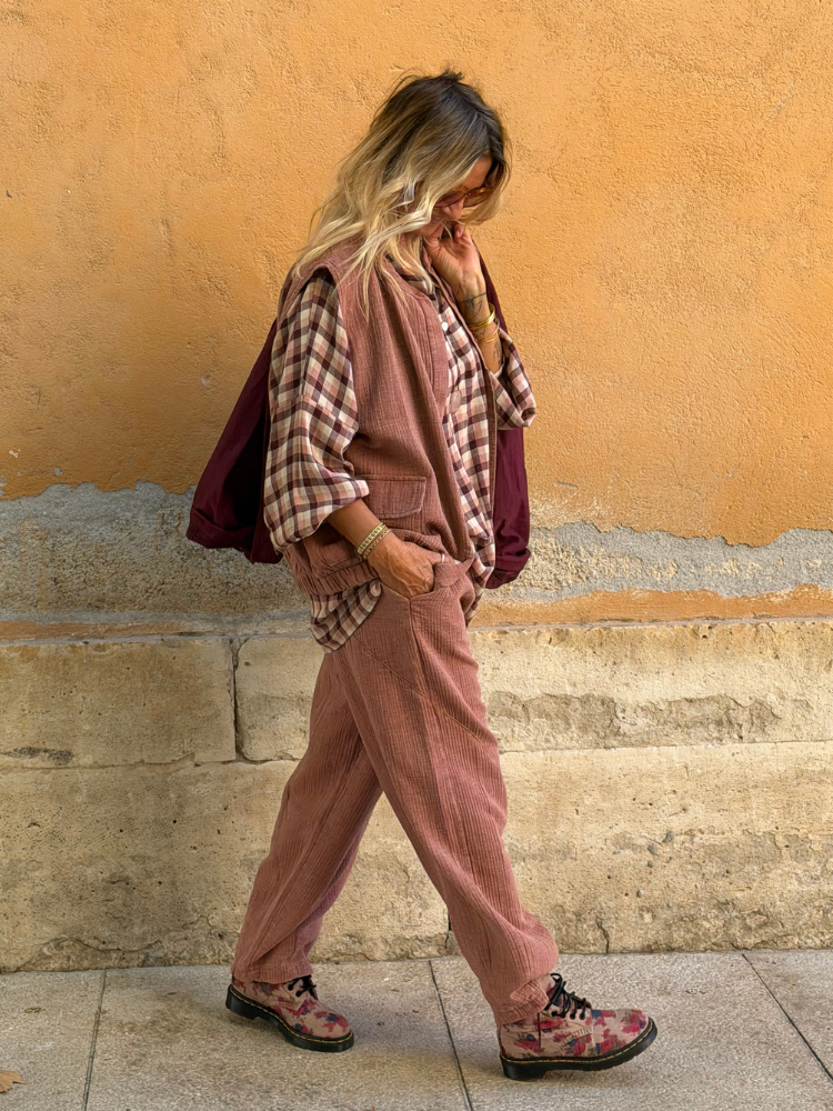 Gilet ZOE vieux rose