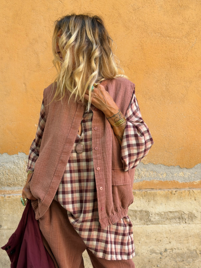 Gilet ZOE vieux rose