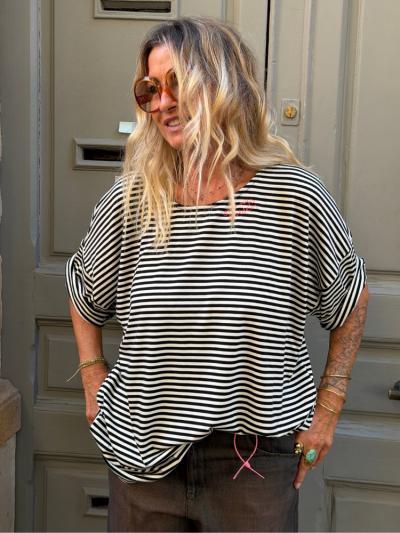 T-shirt CLAVEL noir&blanc