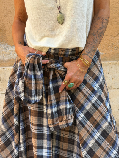 Chemise ELINA bleu à carreaux