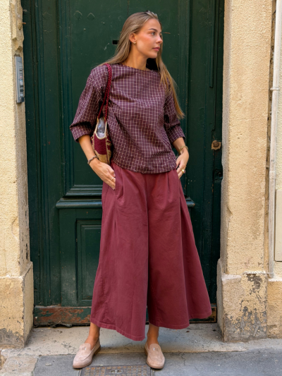 Blouse COLINE rayé bordeaux