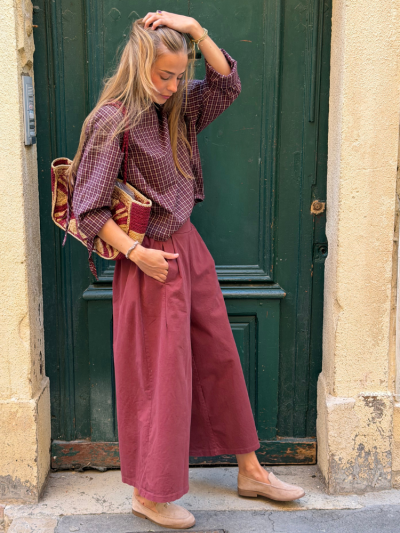 Blouse COLINE rayé bordeaux