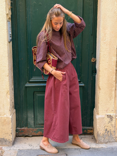 Blouse COLINE rayé bordeaux