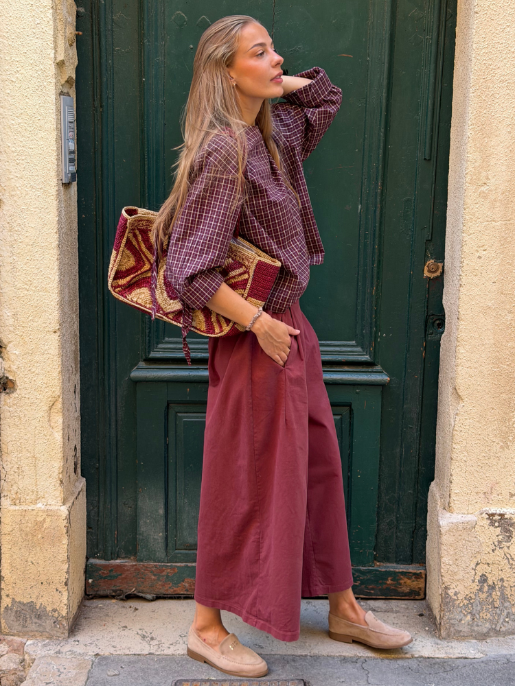 Blouse COLINE rayé bordeaux