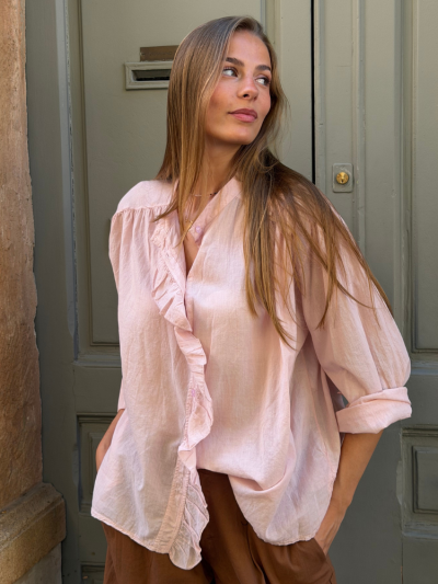 Chemise FLORA rose clair