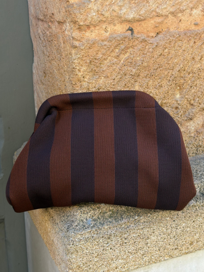 Pochette NOLAN rayé choco 2