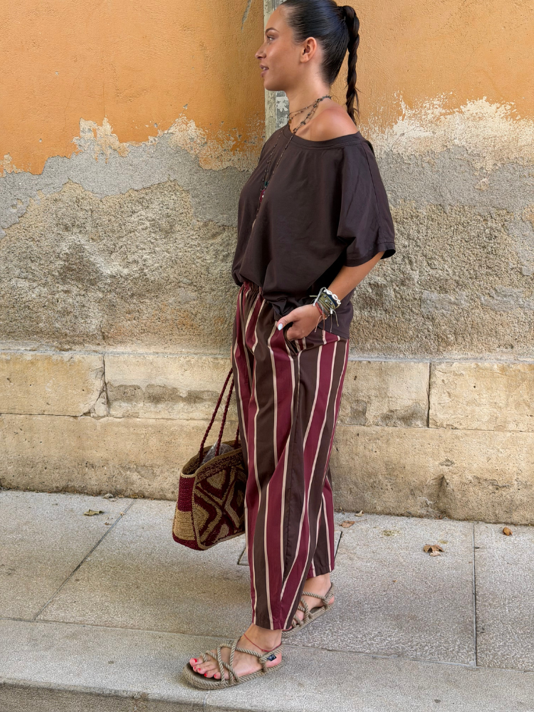Pantalon JESSY bordeaux choco