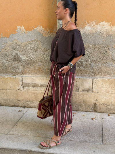 Pantalon JESSY bordeaux choco