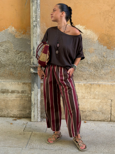 Pantalon JESSY bordeaux choco