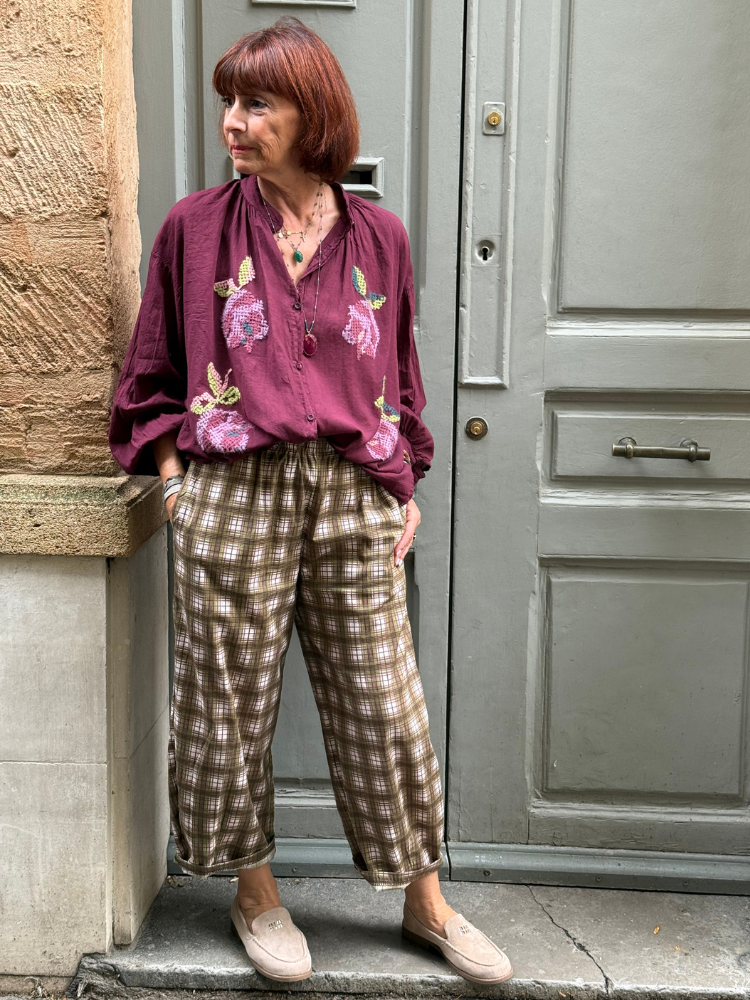 Pantalon ROMANO carreaux kaki