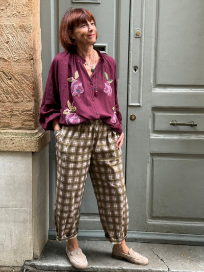 Pantalon ROMANO carreaux kaki