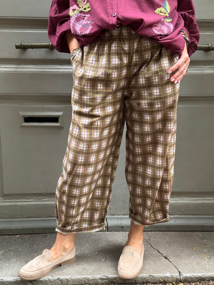 Pantalon ROMANO carreaux kaki