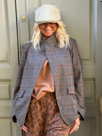 Blazer PIPA choco à carreaux