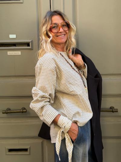 Blouse COLINE rayé écru