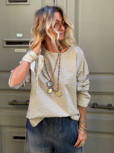 Blouse COLINE rayé écru
