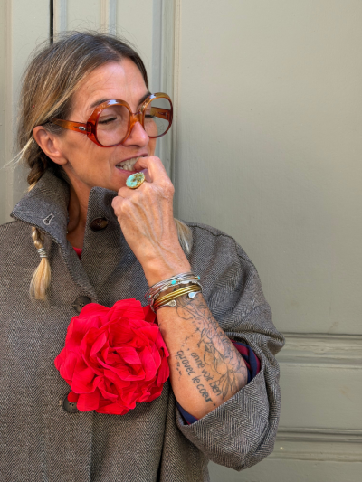 Broche ROSITA rouge