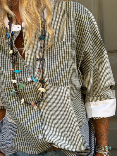 Chemise MILOU carreaux marine