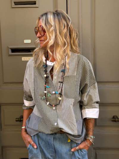 Chemise MILOU carreaux marine