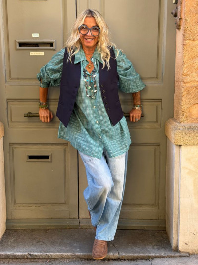 Chemise AGUACATE turquoise 2