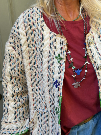 Kimono CLARIS blanc & bleu