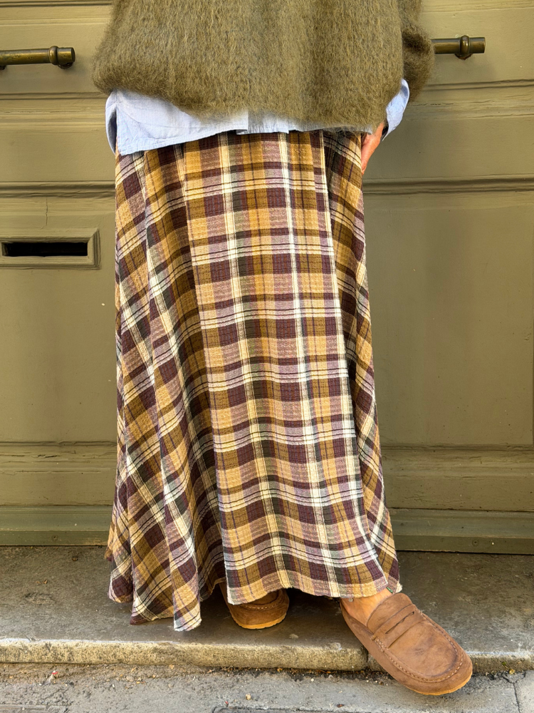 Jupe MAE violet à carreaux