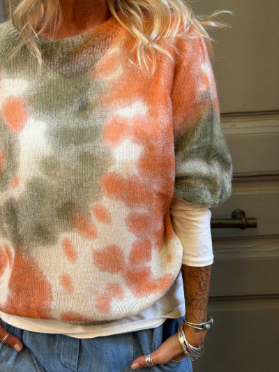 Pull LOUNA orange vert