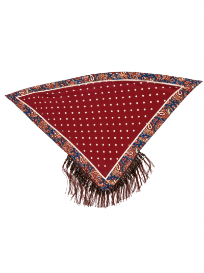 Foulard AGATHA à franges bordeaux