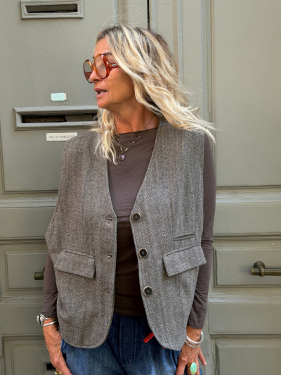 Gilet FIVE sans manches marron