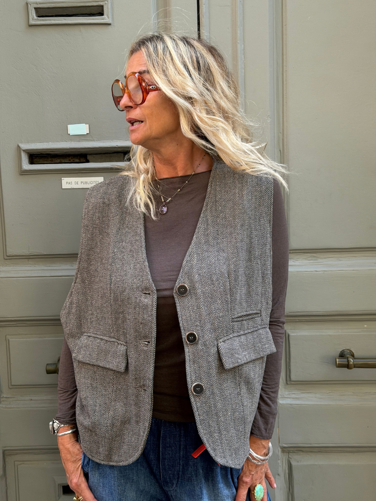 Gilet FIVE sans manches marron