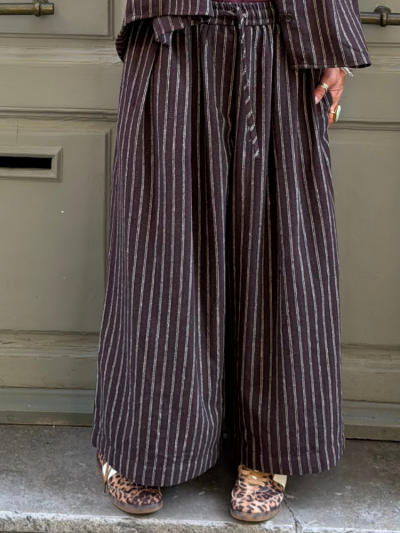 Pantalon THEO marron rayé