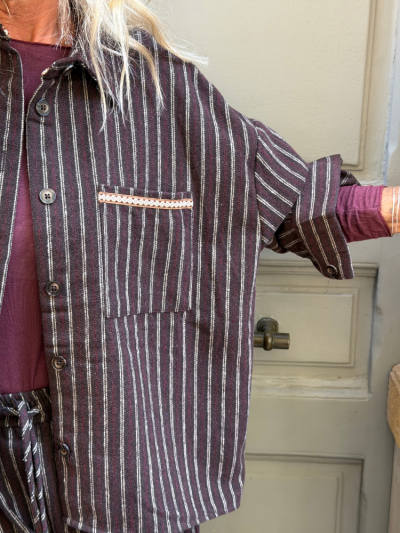 Veste THEA marron rayé