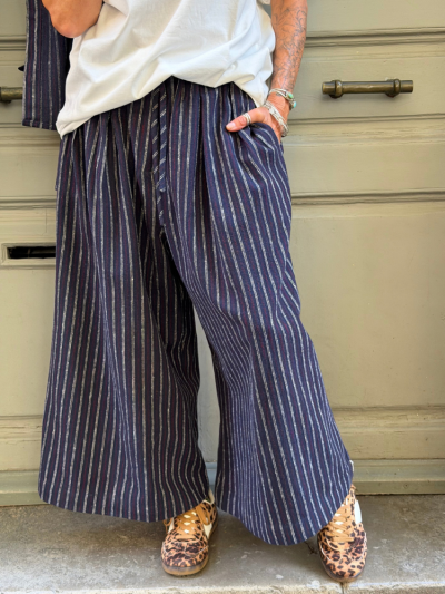 Pantalon THEO marine rayé