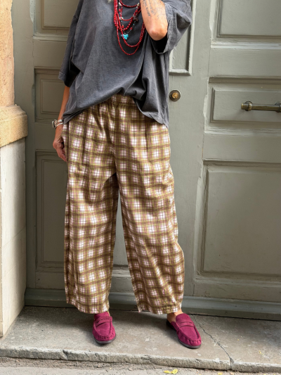 Pantalon ROMANO carreaux kaki