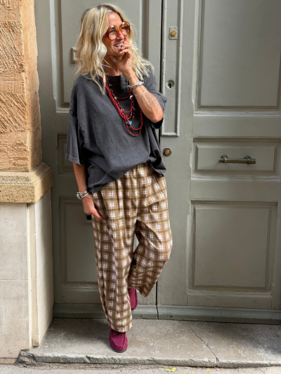 Pantalon ROMANO carreaux kaki