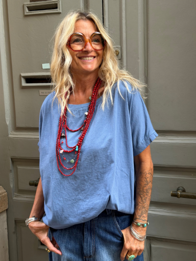 T-shirt PAUL bleu jean