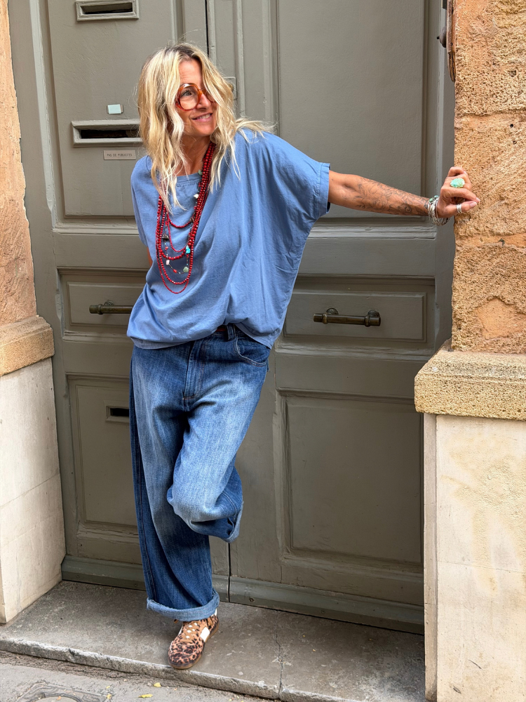 T-shirt PAUL bleu jean