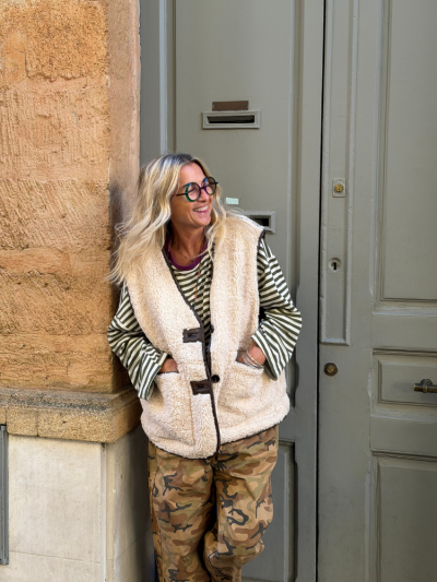 Gilet CASSIE sans manches écru