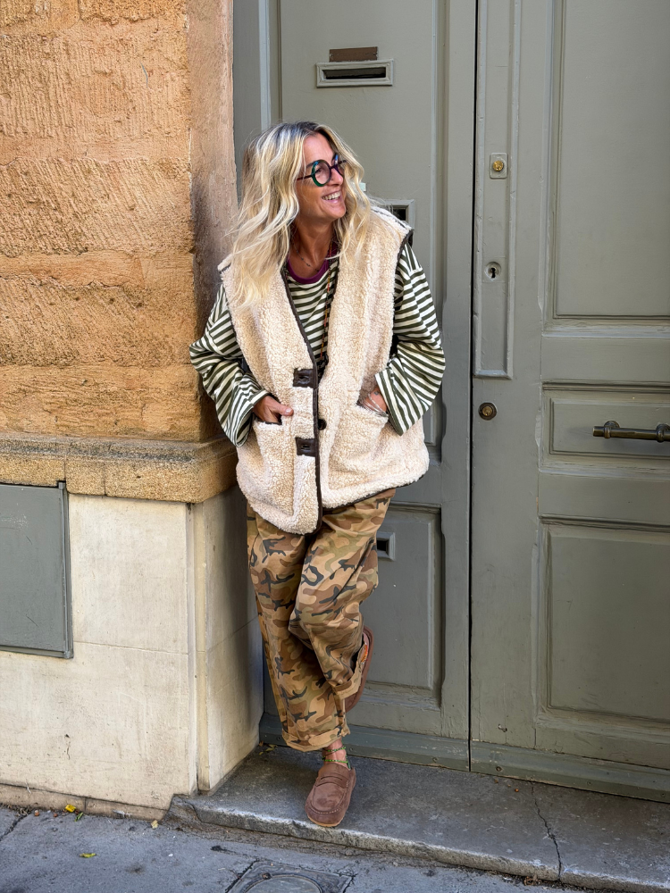Gilet CASSIE sans manches écru