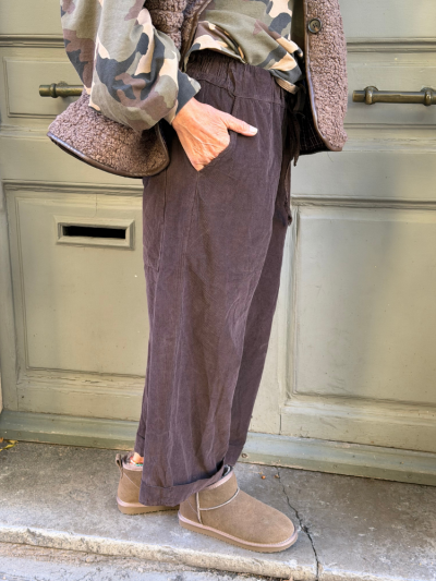Pantalon LUNA velours choco