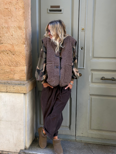 Pantalon LUNA velours choco