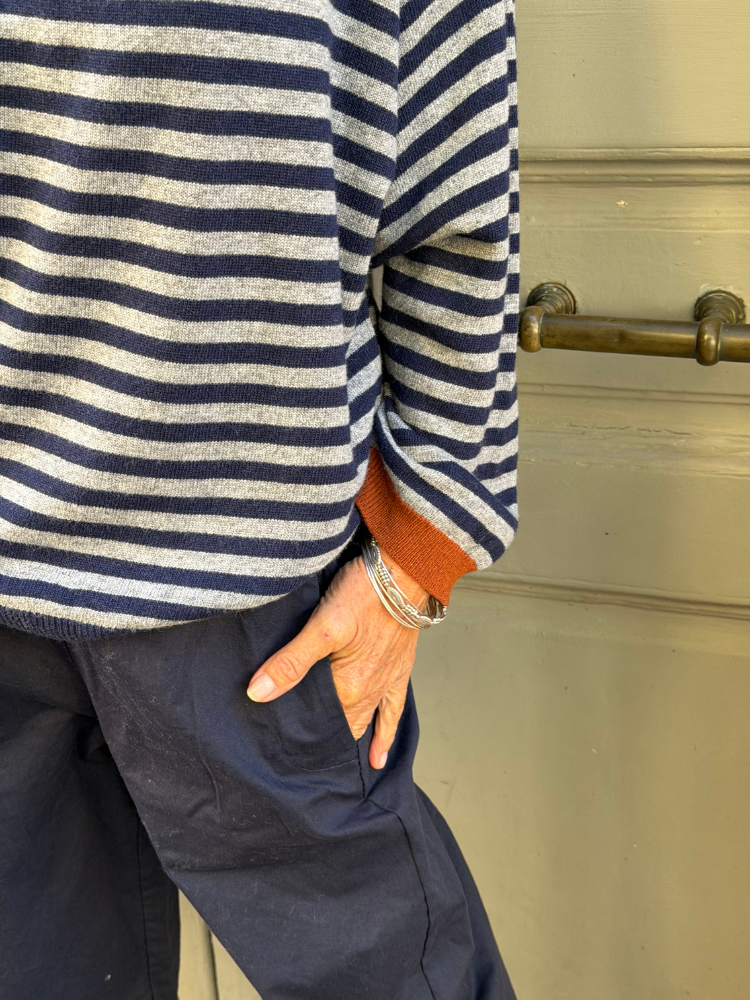 Pull LUCIA marinière marine & gris