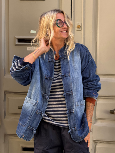 Pull LUCIA marinière marine & gris