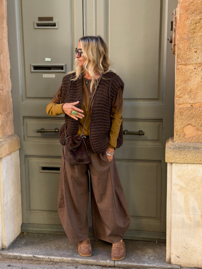Pantalon SAONA camel à...