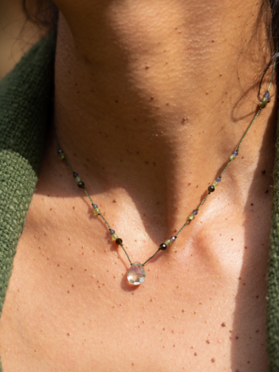 Collier DROP amethyste verte